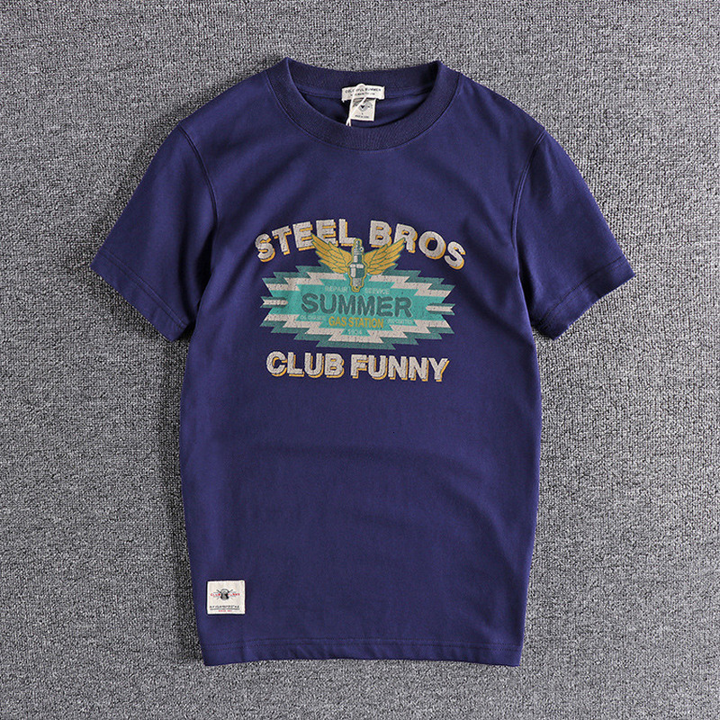 

2021 New Pure Cotton Retro Trend Letter Printing T-shirt Men's British Round Neck Short-sleeved Shirt Male Casual Tees Pqar, Black