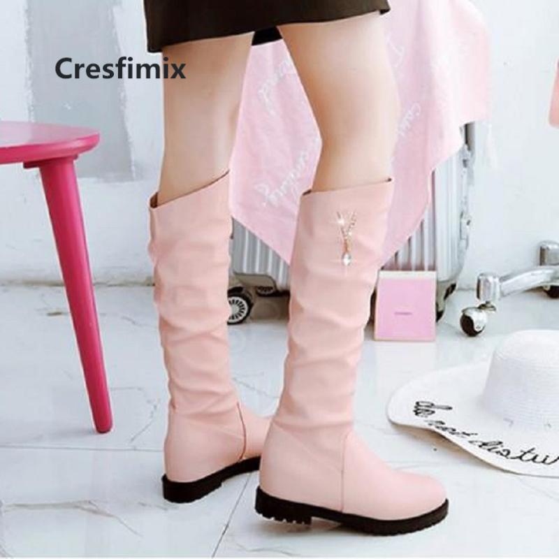 

Women Cute Comfortable Autumn Long Boots Lady Cool Comfortable Over Knee High Quality Pu Leather Black Boots Bottes Femme E3078