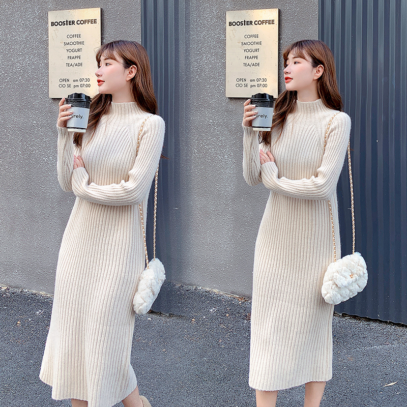 Autumn Winter Thick Warm Knitted Maternity Sweaters Slim Long Dress Clothes for Pregnant Women Pregnancy Clothing Pullovers LJ201123