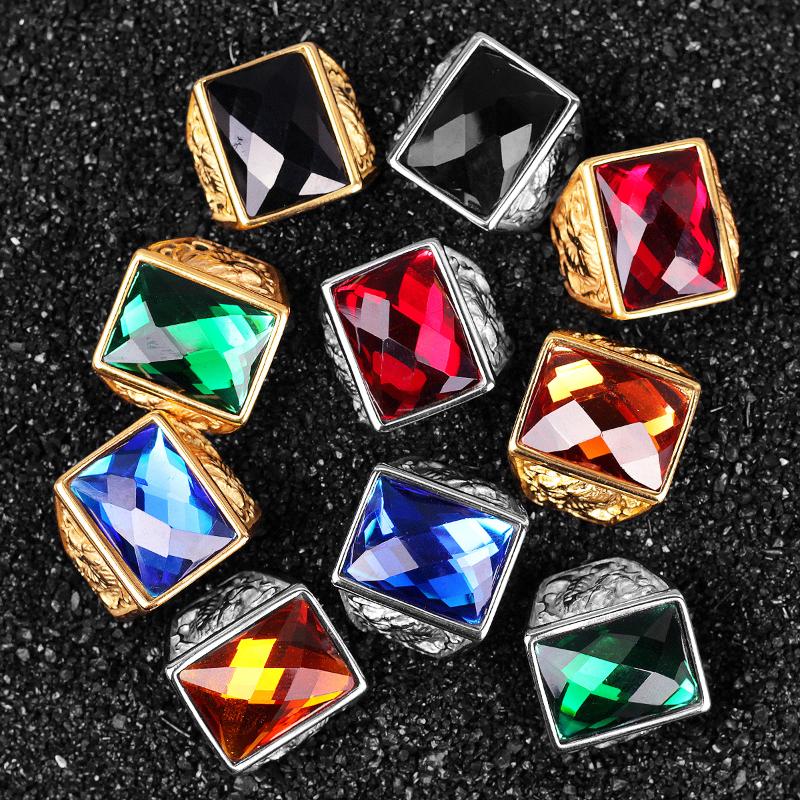 

Stainless Steel Men Rings Rhinestone Dragon Phoenix Luxury Rich Unique Amulet for Male Boy Jewelry Creativity Gift Wholesale