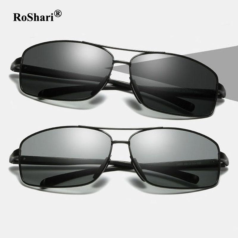 

RoShari A54 Photochromic Sunglasses Men Polarized High Definition Discolored Driving Sun Glasses gafas de sol hombre1