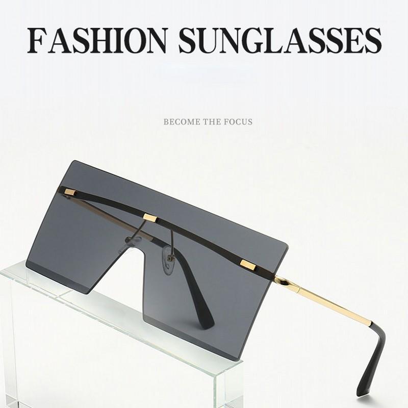 

New Frameless Rays Sun Glasses Women Sunglasses Square Big Frame Fashion Ocean Sunglasses UV400 Shades for Women1