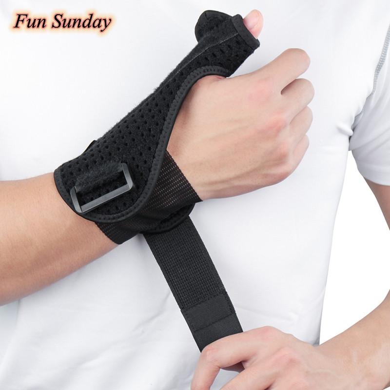 

1pc Wrist Support Thumb Cover Left / Right Hand Breathable Adjustable Compression Forearm Wrap Belt Strap Protector Gym Fitness
