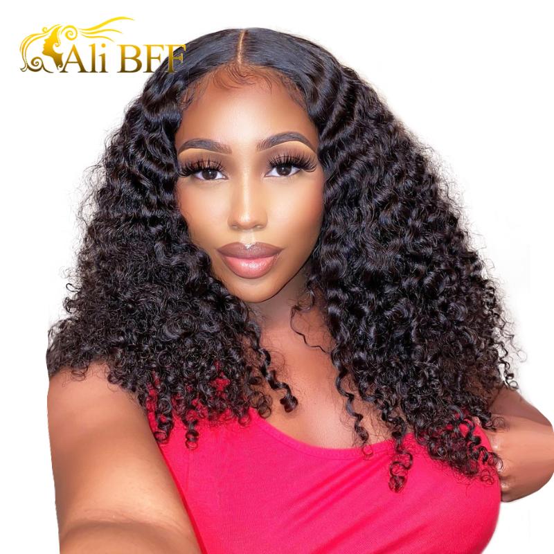 

ALI BFF Deep Wave Closure Wig 13*6 Human Hair Lace Frontal Wigs 180 13*4 Lace Front Wig Remy 4x4 Frontal wholesale hair, 4x4 lace closure wig