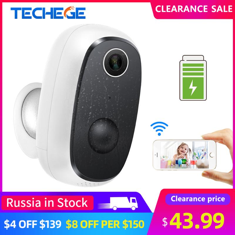 

Techege 1080P Security Wireless Camera Rechargeable Battery Wifi IP Camera Two-Way Audio Record Waterproof Low Power PIR Alarm