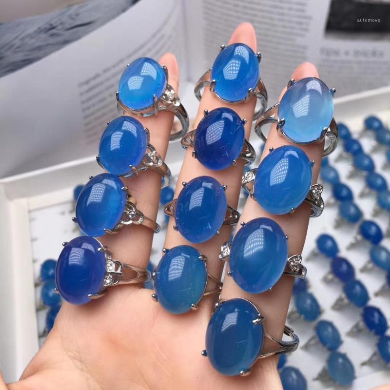 

MOONROCY Chalcedony Rings Silver Color Oval Opal Vintage Blue Pink Yellow White Ring Women Gift Dropshipping Jewelry Wholesale1