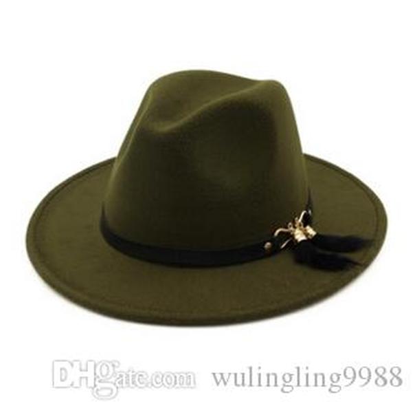 

New Fashion TOP hats for men & women Elegant fashion Solid felt Fedora Hat Band Wide Flat Brim Jazz Hats Stylish Trilby Panama Caps, Multi