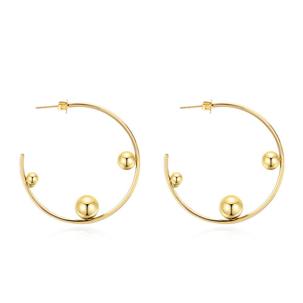 

VAROLE Geometric Line Hoop Earrings Gold Silver Color Stainless Steel Circle Drop Earrings For Women Earings Jewelry Brincos