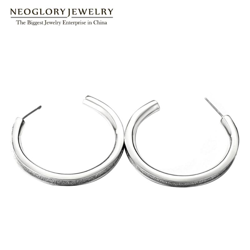 

Neoglory Fashion Silver Plated Large Circle Hoop Earrings For Girls Charm Women Big Round Jewelry Wholesale Christmas 2021 FA