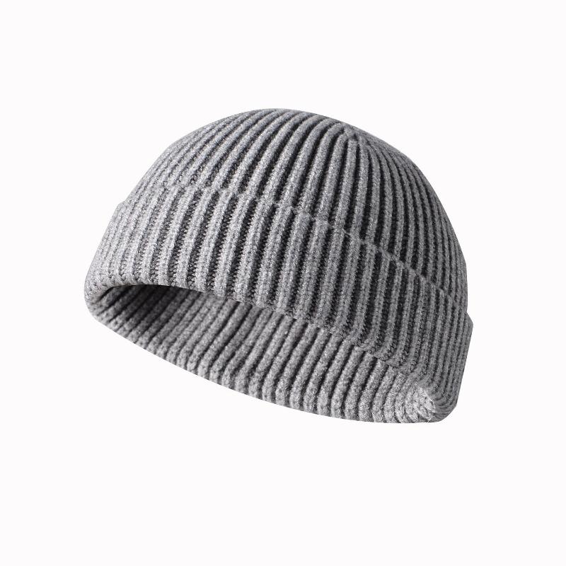 

Berets Men Women Winter Knitted Hat Beanie Skullcap Sailor Cap Cuff Brimless Retro Warm Black Gray Pink Red Yellow
