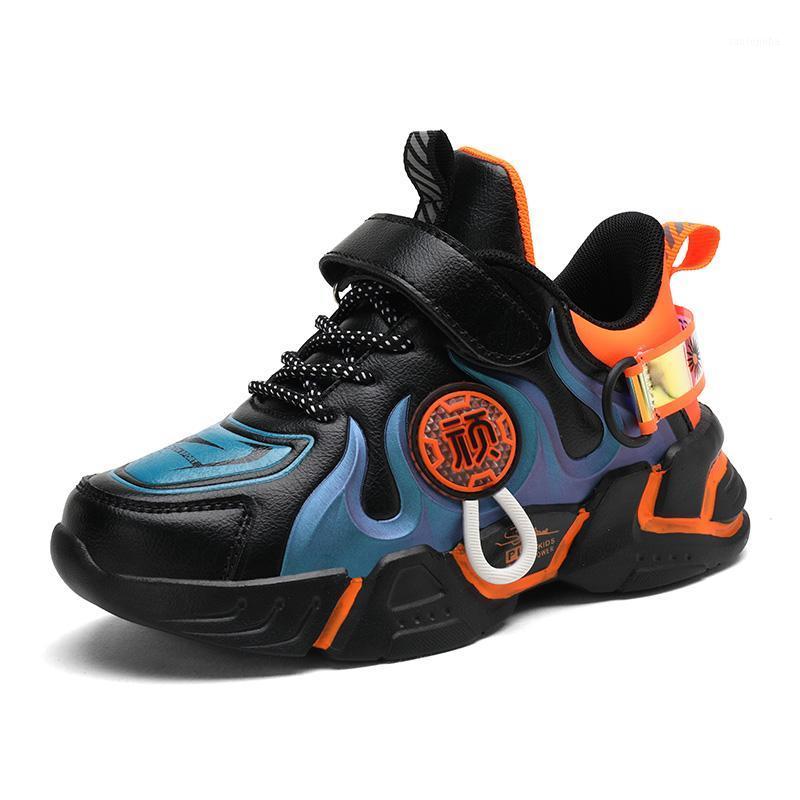 

Boys Sneakers Girls Shoes For Boys Shoes Kids Sneakers Children Casual Anti-slippery Hook&Loop Footwear Rubber Leather1, Orange