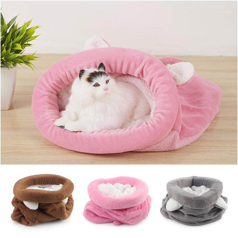 

Cute Cat Sleeping Bag Winter Warm Cat Bed Small Dog House For Small Animals Soft Nest Cushion Pet Sleep Bag1