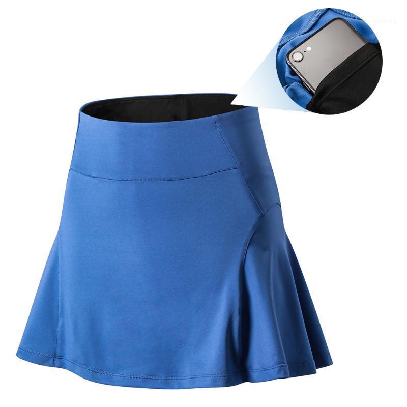 

Women Sports Skirt High Waist Quick Dry Pocket Ruffles Lining Yoga Tennis Running Fitness Gym Skort1, Black