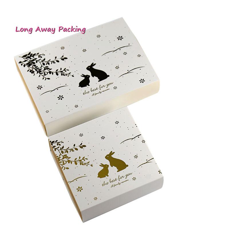 

Gold Rabbits Candy Cookies Gift Box Mooncake Nougat Chocolate Dessert Box Wedding Party Favors Portable Decorations Boxes