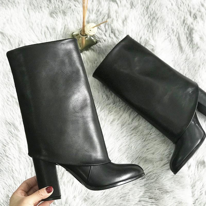 

2020 fashion style women's boots black leather female zipper high heel buckle riding boots high quality whosesale prcice1