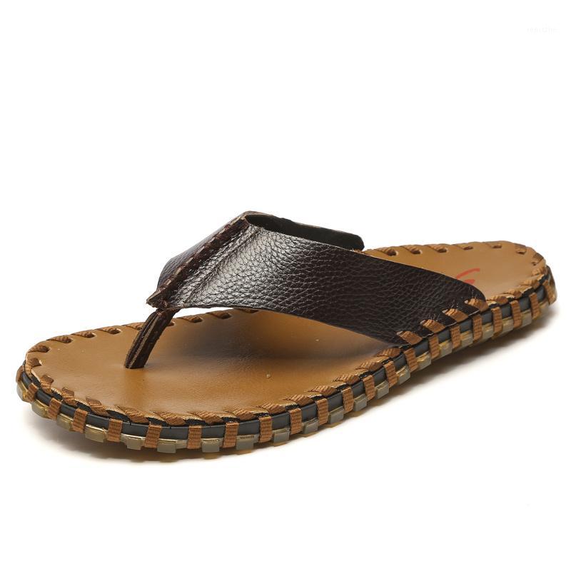 

slippers-men for andar hombre rubber Mens slapi mens sapatillas Flip non beach flops thick slippers black summer outdoor por de1, Dark brown