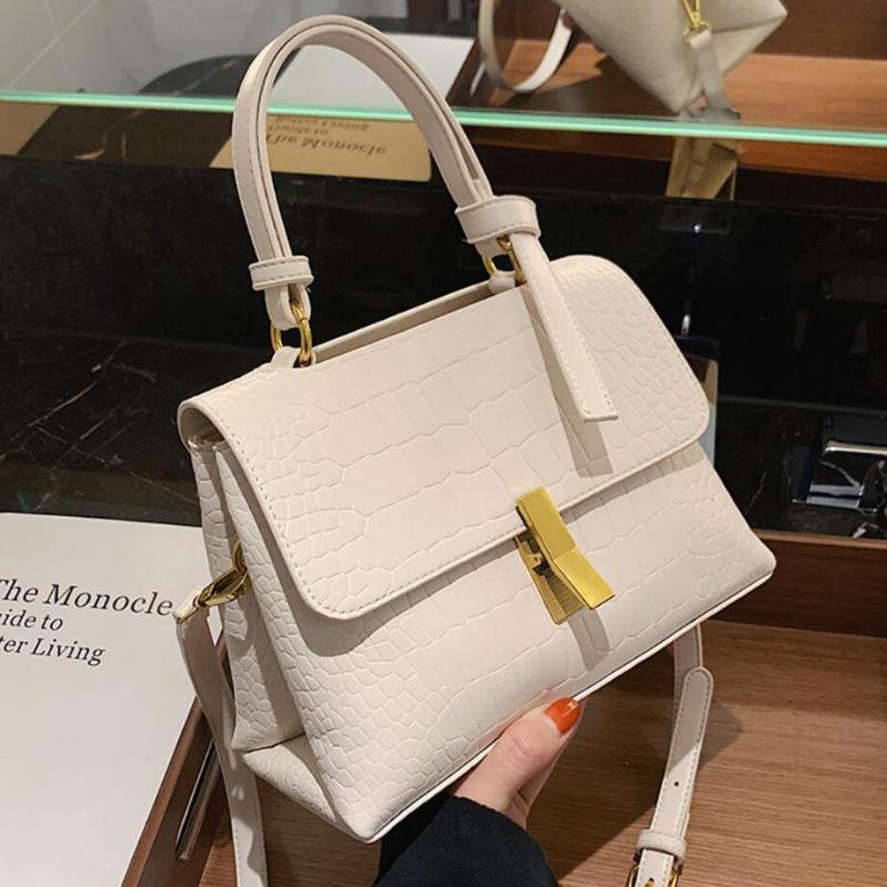 

Crocodile pattern Small Tote bag 2021 New High-quality PU Leather Women's Designer Handbag Vintage Shoulder Messenger Bag, Black