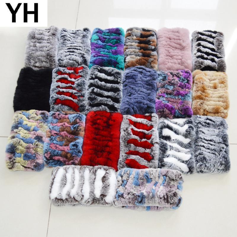 

Women Handmade Stretch 100% Real Rex Fur Scarf Knit Genuine Rex Fur Headbands Girls Real Natural Ring Scarves1