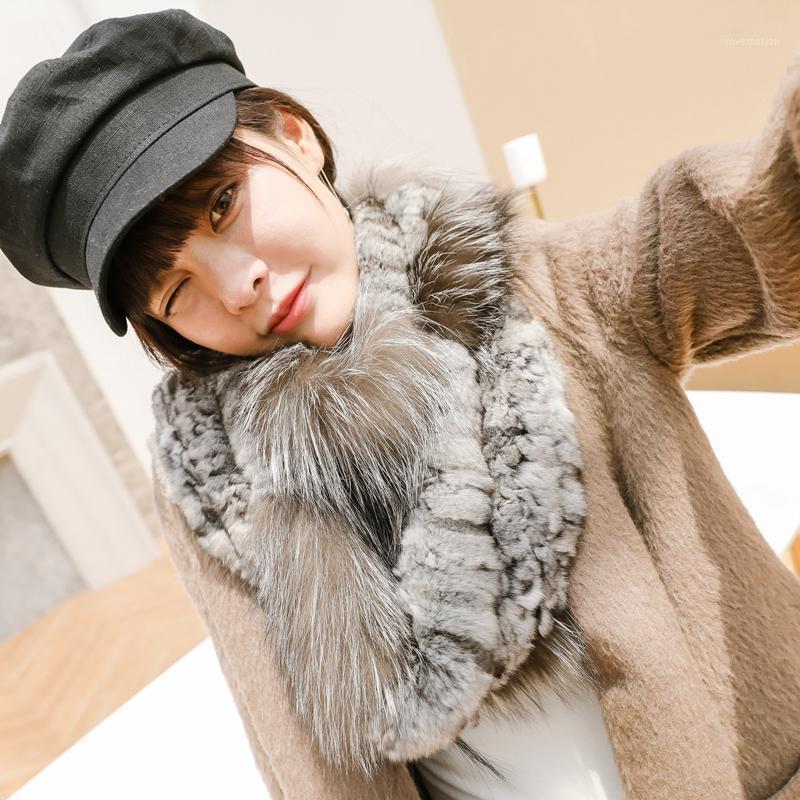 

Fur collar black velvet chestnut fur scarf Chinchilla scarf winter new style fashion1
