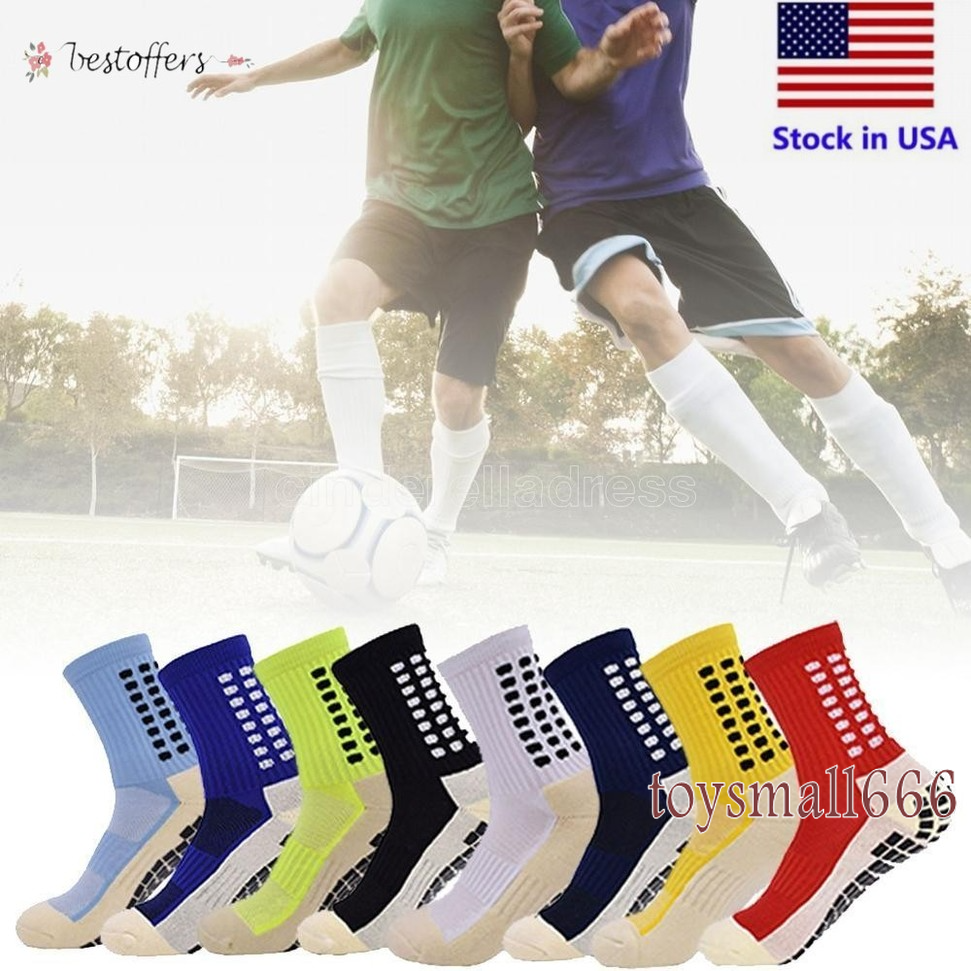 

Men Anti Slip Football Socks Athletic Long Sock Absorbent Sports Grip Socks For Basketball Soccer Volleyball Running, Navy