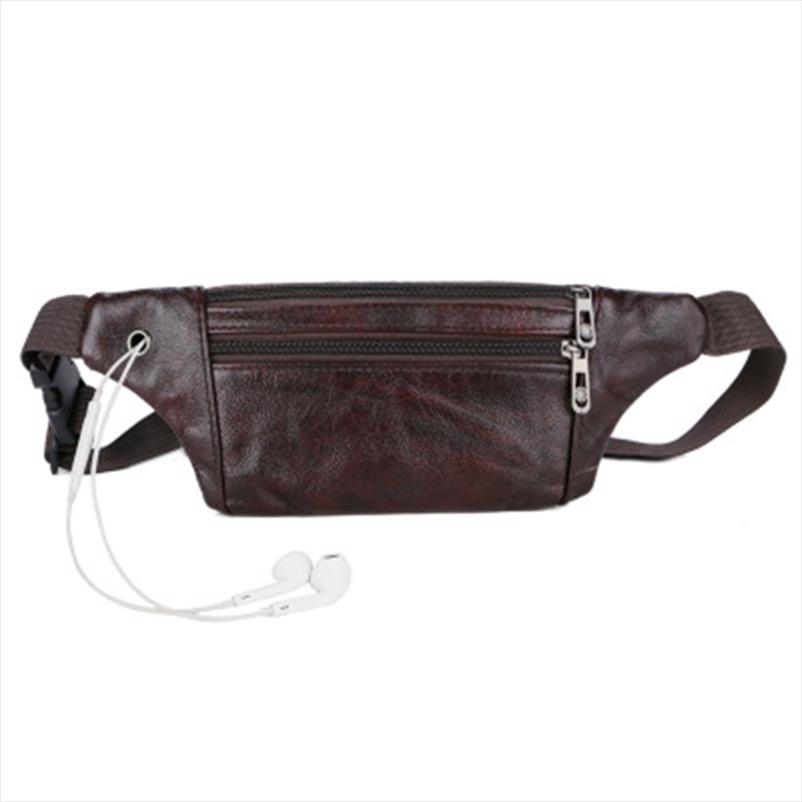 

waist bag New 2018 Genuine Leather Men Belt Pouch Fanny Pack Waist Purse Clutch Bag cashier, Black