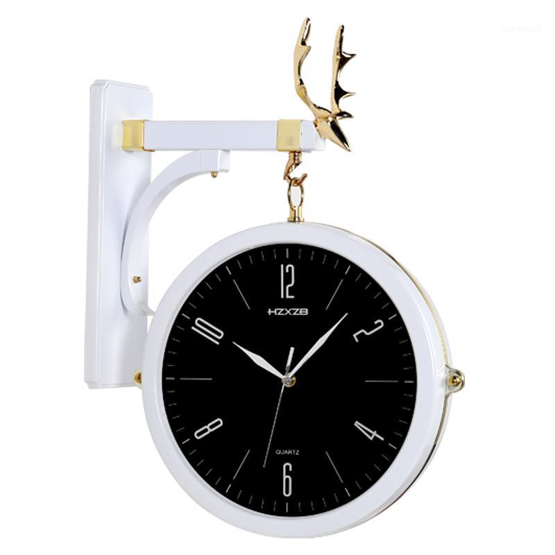 

Two Sided Wall Clock Silent Mechanism Nordic Bedroom Stylish Wall Clocks Oclock Surrealist Duvar Saati Home Decoration XX60WC1