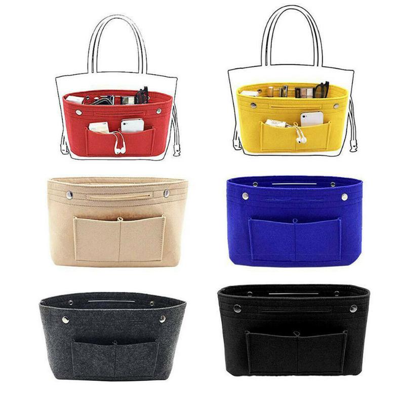 

Purse Organizer Felt Insert Bag Organizer Multi Pockets Tote Bag in for Storage Space Expansion Purse Organizer-30