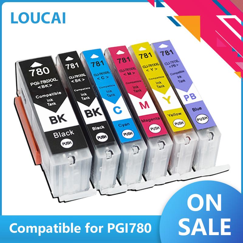 

6 Color Compatible for PGI780 CLI781 PGI 780 CLI 781 780781 ink cartridges for canon PIXMA TR8570 TS8170 TS9170 Printer
