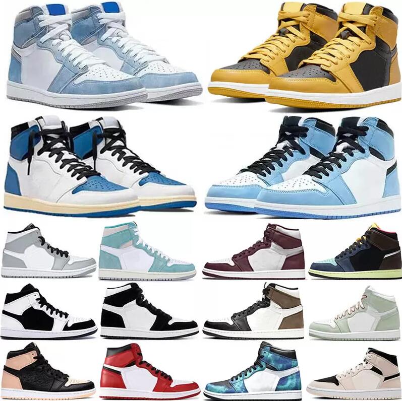 

Jumpman 1 Basketball shoes OG High 1S UNC Patent Leather Hyper Royal Mocha Homage To University Blue Sport Designer Sneakers Trainers 36-48, Box