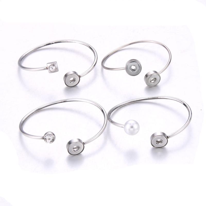 

Charm Bracelets 2022 Est Snap Bracelet Fit 12mm Button Jewelry Real Stainless Steel Cuff Crystal Unisex DIY Gifts