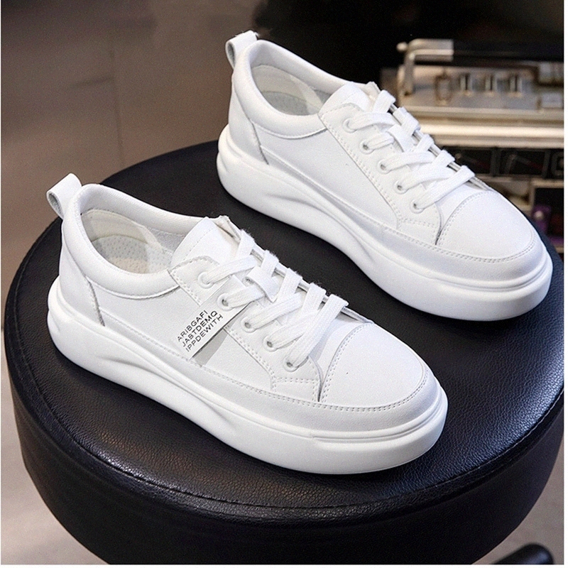 

Women Shoes 2020 Spring New Fashion Genuine Leather Shoes Female White Shoes Flats Platform Sneakers High Quality Sneakers Women #Lc5g