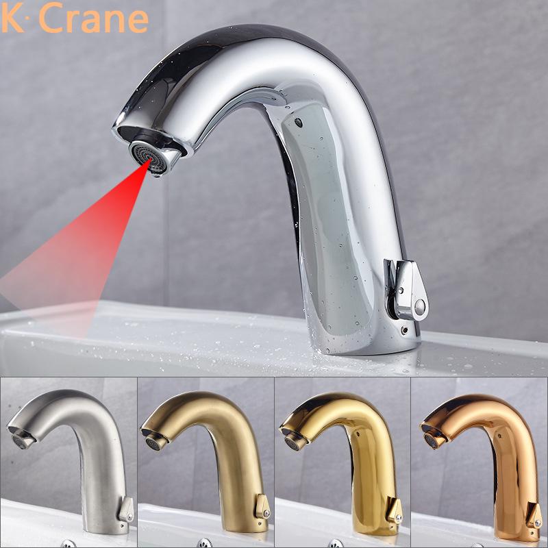 

Bathroom Touchless Faucet Basin Sink Infrared Motion Sensor Tap Hot Cold Mixer Rose Gold Grifo Washbasin Smart Automatic Faucets