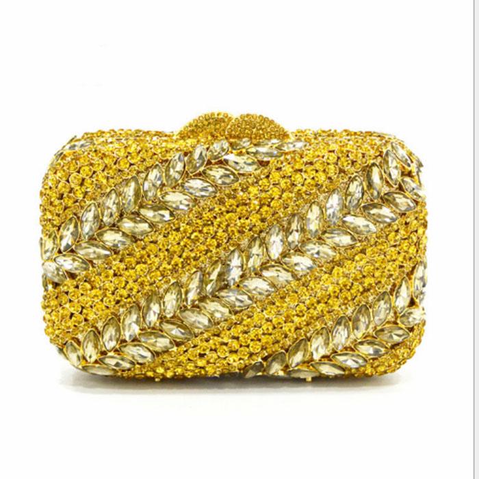 

Women New European and American Gold Silver diamond Luxury design evening bag women party handbag banquet dress clutch bags, Blue