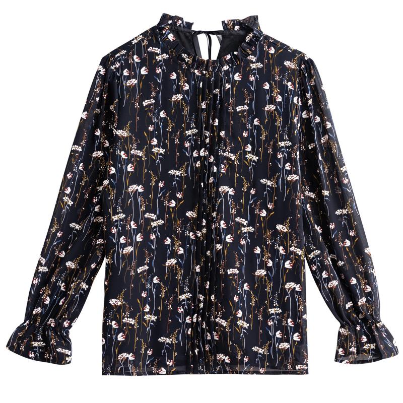 

Autumn Long Sleeve Black Print Chiffon Blouse Shirt Women Blouses Blusas Mujer De Moda 2020 Blouse Women Top Female Blusa B753