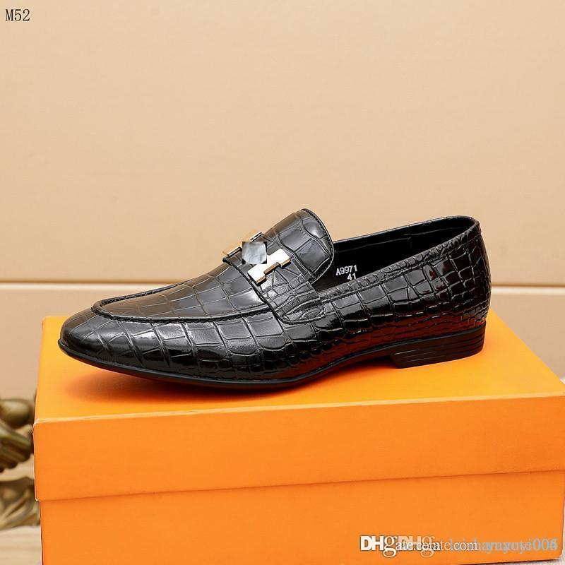 

7 Style h Luxury Genuine Cow Leather Mens Shoes Fashion Business Office Designer Dress Brogue Shoes Pointed Toe Lace Up Italian Wedding Form, #06