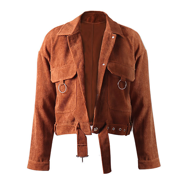 

2021 Turn-down Collar Long Sleeve Breasted Coats Pocket Bands Outwear New Arrival Female Velvet Spring Jacket HN9G, Black