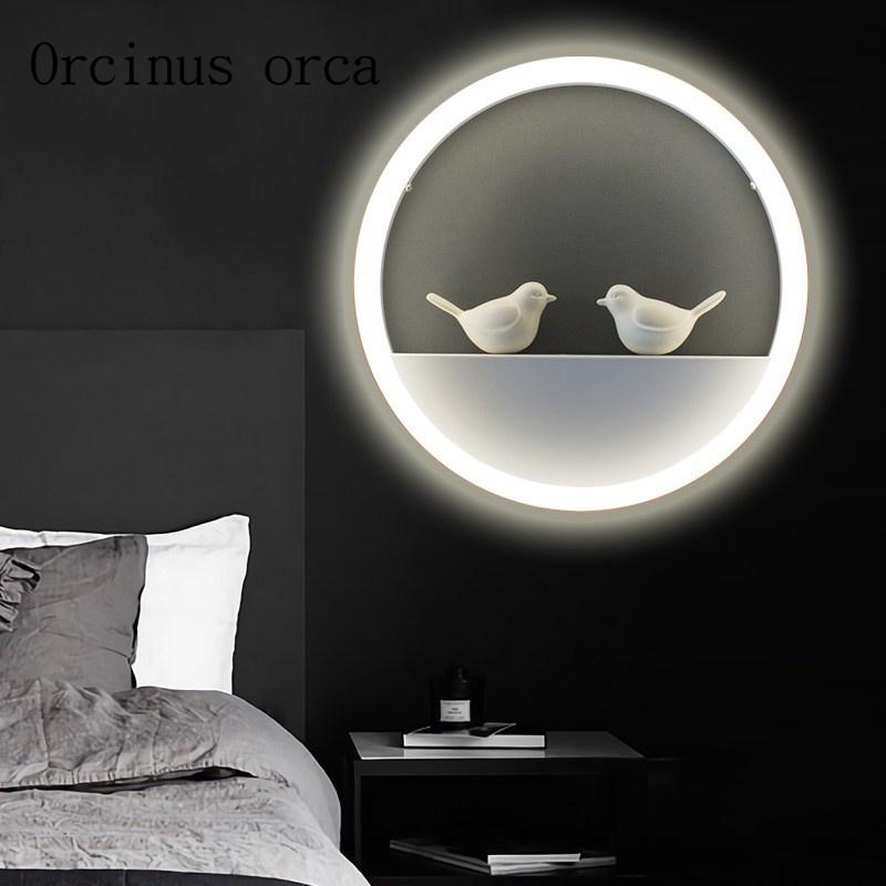 

Nordic creative modern minimalist wall lamp European style background wall living room bedroom children's room lamp Postage free