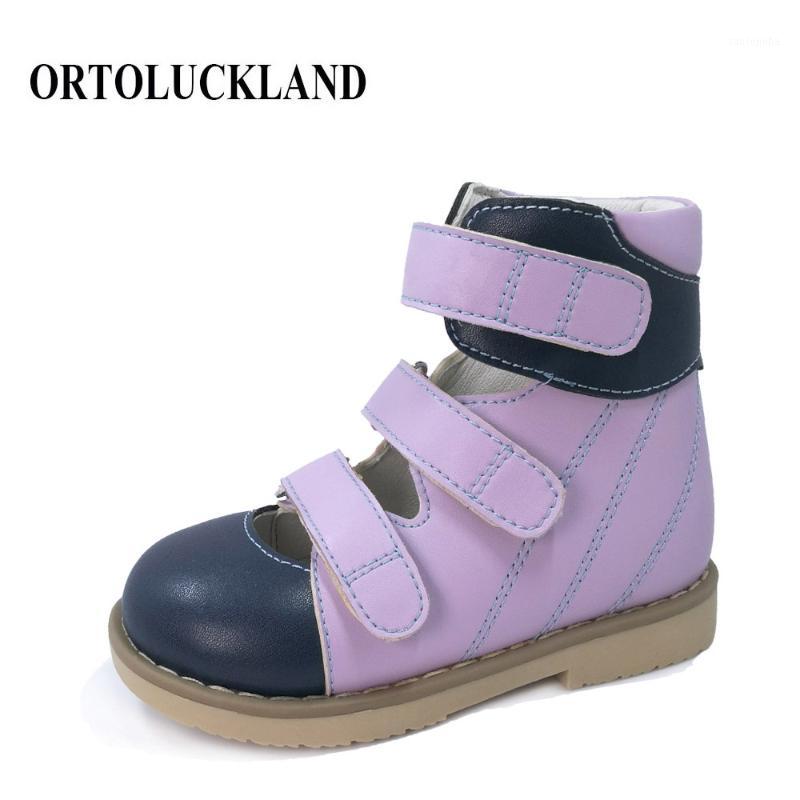 

2020 New Arrival Children Boys and Girls Corrective Orthopedic Leather Sandals Close-toe First Walking Ankle Brace Shoes1, Blue