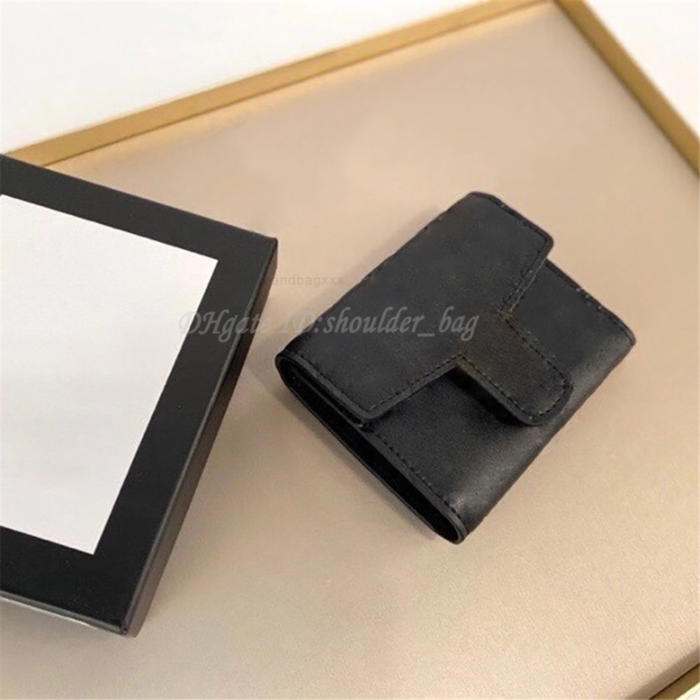 

Metallic Simple Sense Casual Handbags Pressure-sensitive Letter Printing Wallet Black Leather Purse Card Slots with Box Fashion Clutch Bags