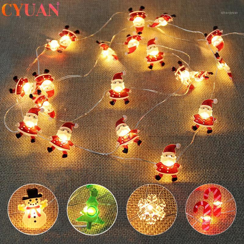 

2M Santa Claus Christmas Tree LED String Lights Garland Snowflakes Christmas Decoration for Home Fairy Light New Year Xmas Decor1