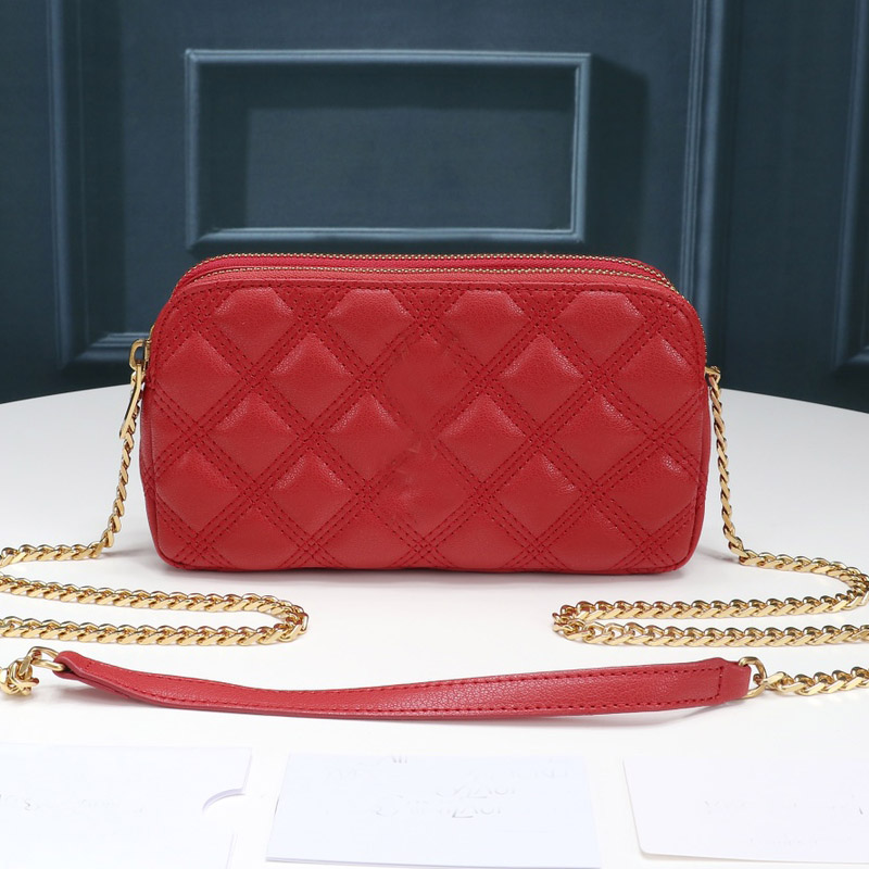 

High Quality Sheepskin Leather Crossbody Bag Designers Camera Bags Women Fashion Handbag Purse Diamond Quilting Double Zipper Clutch Bag