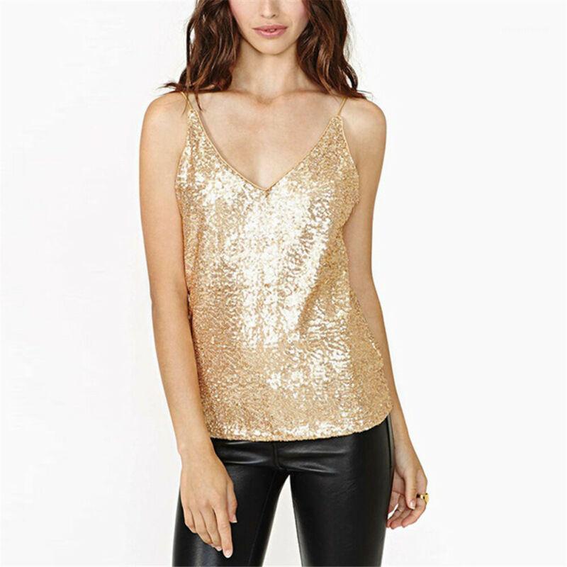 

Sequin Camisole Women Vest Top Paillette Vest Shirt Camis Bling Shinny Sleeveless Tops Tees Summer Women Cami1, Pink