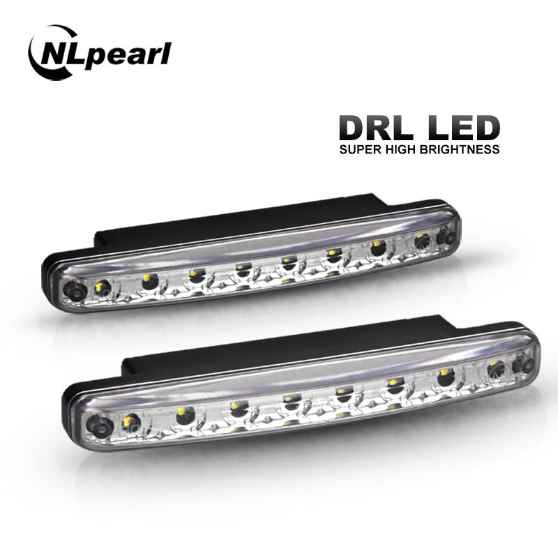 

Nlpearl 2x Car Light Assembly LED Daytime Running Light Daylight Waterproof 12V 8LED DRL Car Driving Rinning Lamp White DC 12V