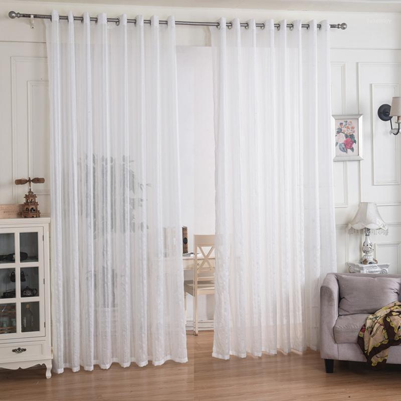 

Fashion Striped curtain Custom made& finished curtain window tulle for living room Window screening white curtains1, Height can be short
