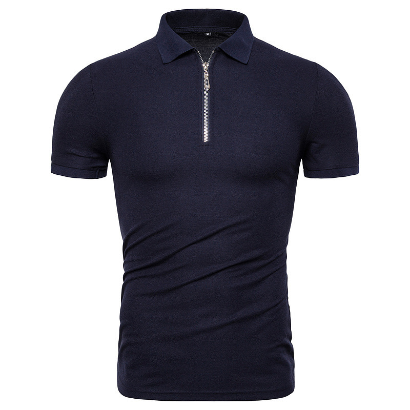 

Casual Tops Zipper Skinny Fashion Business Men Short Sleeve Polo Shirt Mixtures of Cotton Striped Camisa # Bl234 Qcj52020, White
