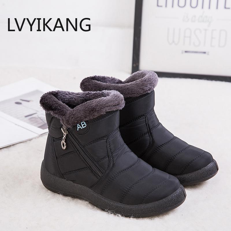 

Women Boots Waterproof Snow Boots Female Plush Winter Women Warm Ankle Botas Mujer Winter Shoes Woman Plus Size 43, Blue