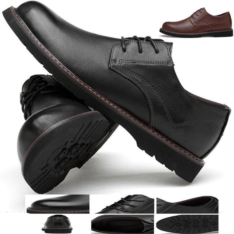 

Genuine Leather Men Shoes Fashion Waterproof Oxford Shoes Man Breathable Sneakers British Style Flats Autumn Casual 36~491, Red-brown