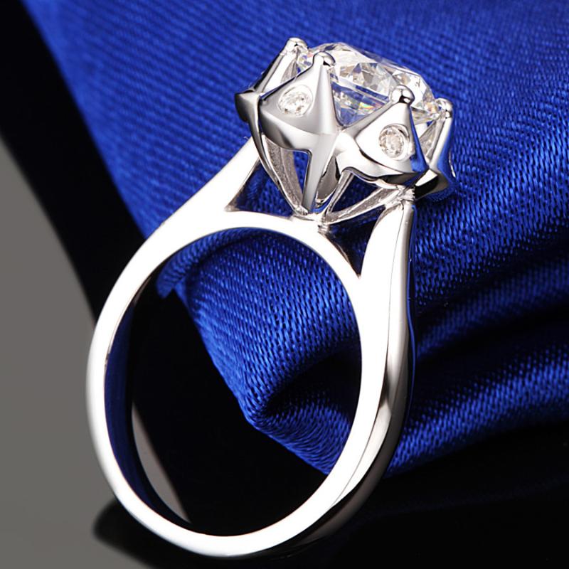 

Test Positive 3Ct 9mm D-E Moissanite Diamond Ring spiffing 925 Sterling Silver Ring Engagement for Women