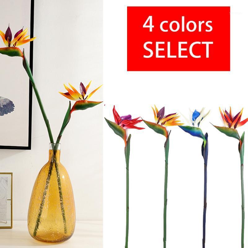 

80Cm Artificial Flower Bird Of Paradise Strelitzia Floor Fake Flower Feel Green Floar Decoration For Room Wedding Party1, Blue