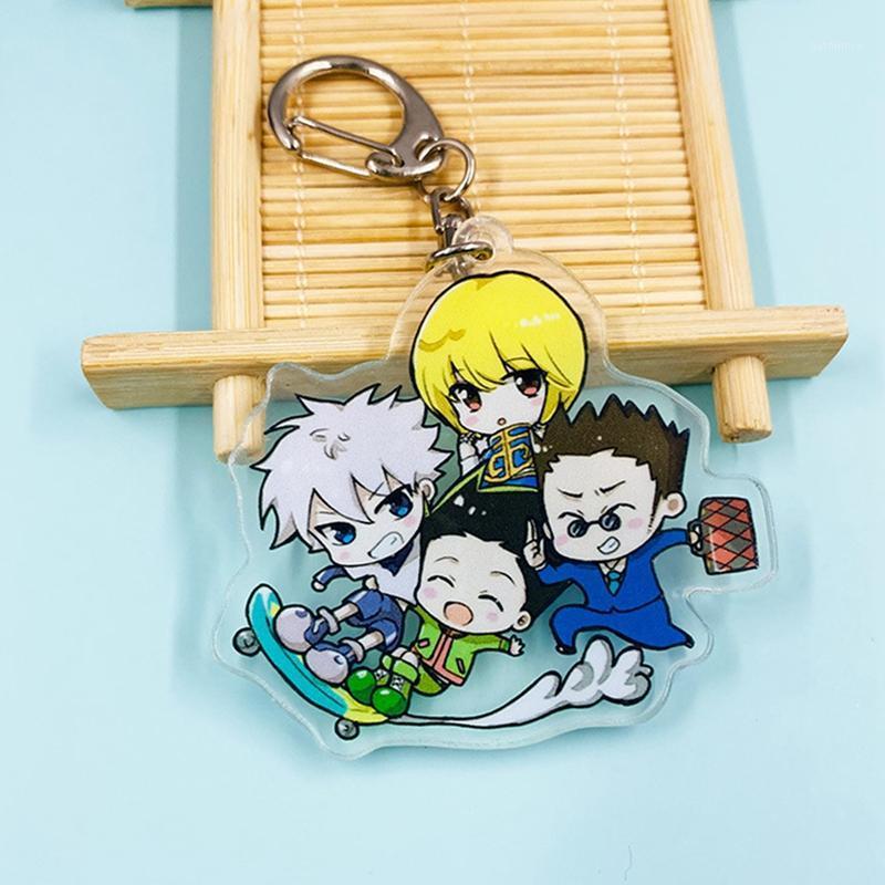 

x Anime Killua Zoldyck Kurapika Key Chains Keychain Cosplay Acrylic Pendant Keyring1